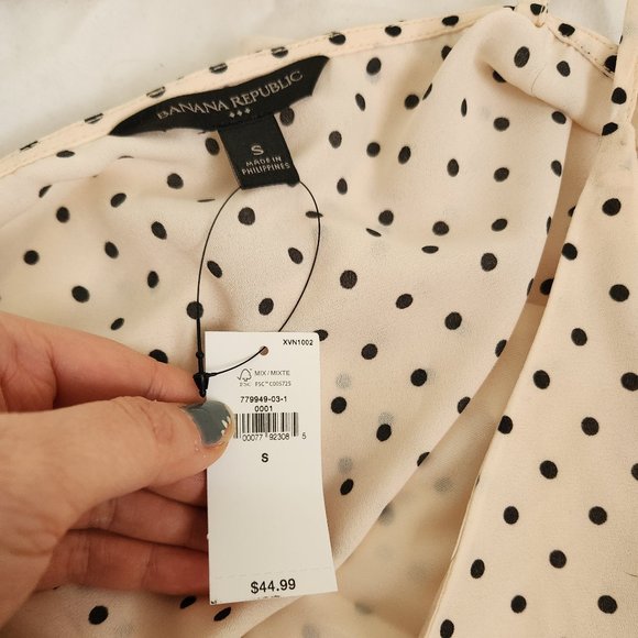 NWT Pink Polka Dot Camisole Blouse by Banana Republic - Picture 4 of 5